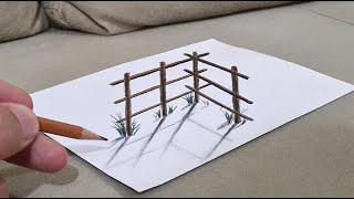 very easy 3d drawing on paper for beginners [upl. by Ball]