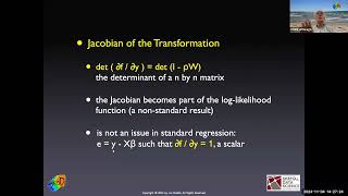 Applied Spatial Regression Analysis  Lecture ML Estimation of Spatial Lag Model [upl. by Caye]