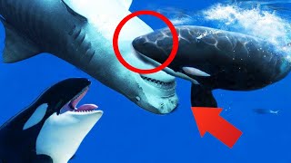 Momentos Increíble de Animales Marinos Por eso los Tiburones Tienen Miedo de las Orcas [upl. by Illil]