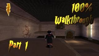 Harry Potter and the Philosophers Stone PS1 100 Walkthrough  Part 1 [upl. by Kletter933]