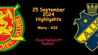 MORA VS AIK  25 SEPTEMBER 2024  HIGHLIGHTS  HOCKEYALLSVENSKAN [upl. by Shoshanna]