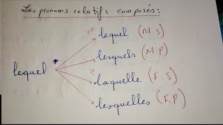 Les pronoms relatifs composés  lequel lesquels laquelle lesquelles [upl. by Kaczer]