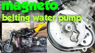 EASY REMOVE MAGNETO AND CHANGE BELTING WATERPUMP  POCKET BIKE BLATA ORIGAMI [upl. by Ueihttam]