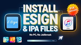 NEW Install ESign and IPA Files on iPhone amp iPad NO JailbreakPC  Sideload IPA Files on iOS 15–18 [upl. by Eulalee]