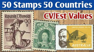 Old Stamps Value  50 Rare Stamps From 50 Countries Around The World  Valuable Philately [upl. by Hsivat]