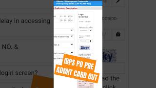 IBPS PO PRE ADMIT CARD OUTibps po pre admit card ibpspopreadmitcardout ibpspopreibpspoprecutoff [upl. by Miculek]