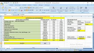 METHODE DESTIMATION COUT KM TRANSPORT [upl. by Harmonie]