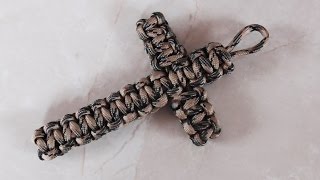 How To Tie A Cobra Weave Paracord Cross Step By Step [upl. by Gnuhn81]