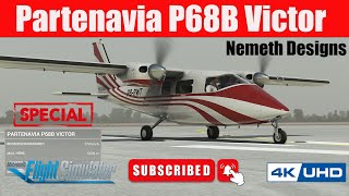 Nemeth Designs – Partenavia P68B Victor  MSFS 2020  Start und Landung [upl. by Lyell]