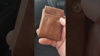 Perfect wallet for the minimalist edc This is in Corium natural horse leather Really unique look [upl. by Aiek78]