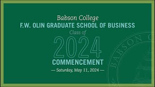 Babson College 2024 Graduate Commencement Ceremony [upl. by Fenton]