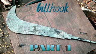 MAKING A BILLHOOK  HOMEMADE BILLHOOK INDIAN BLACK SMITH PART 1 [upl. by Templas]