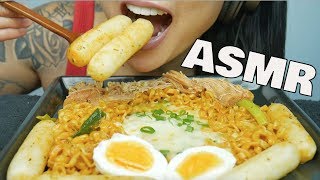 ASMR Spicy NOODLES  Cheesey RICE CAKES EATING SOUNDS  SASASMR [upl. by Indyc]