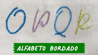 ðŸ§µ 4 Puntadas para Bordar LETRAS a Mano O P Q R ðŸ§µ Alfabeto Bordado A Mano [upl. by Trin]