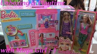 Barbie Glam Vacation House Unboxing amp Playtime  2 New more Barbie Dolls [upl. by Faxon]