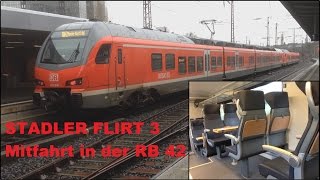 Stadler Flirt 3 BR 1428 von DB Regio Zugmitfahrt in der RB 42 Haard Bahn [upl. by Abihsat]