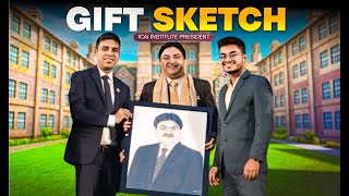 ICAI Presidents Portrait Sketch😍  CA National Conference [upl. by Powder]