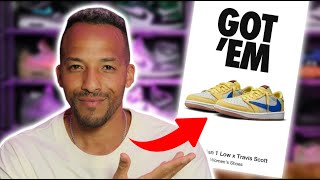 So bekommst du den AIR JORDAN 1 LOW TRAVIS SCOTT CANARY sneaker airjordan travisscott [upl. by Enilhtak675]