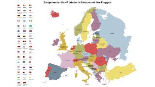 🇪🇺 Europakarte Länder und Flaggen [upl. by Rese287]