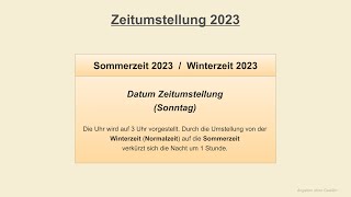 Zeitumstellung 2023  Sommerzeit 2023  Winterzeit 2023  Datum [upl. by Ridglee]