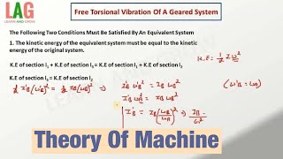 Free Torsional Vibration Of A Geared System  Theory Of Machine [upl. by Aurel]