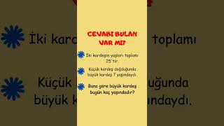 Matematik Yaş Problemleri Sorusu shorts tyt matematik [upl. by Laven663]