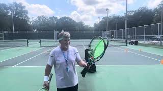 Practicing tennis Volleys Off the Slinger Tennis Ball Machine [upl. by Ilhsa]