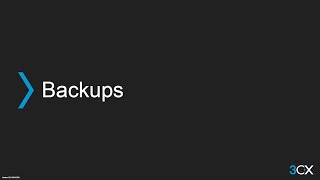 3CX Advanced 3 Backups [upl. by Ayhtnic]