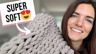 HOW DO YOU MAKE A CHUNKY KNIT CHENILLE BLANKET [upl. by Alfred]