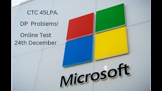 Microsoft OA  SDE Intern  24th December  Dynamic Programming [upl. by Sonitnatsok]