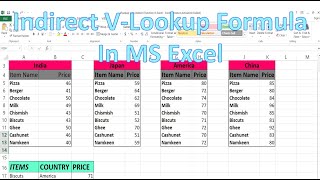 Indirect Vlookup Formula In Excel  VLookup Formula  Excel Formula [upl. by Brande]