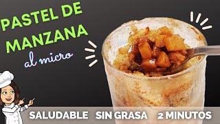 PASTEL de MANZANA y AVENA al Micro SALUDABLE SIN GRASA EN 2 MIN [upl. by Wardlaw]