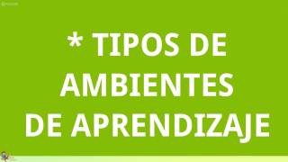 ¿Qué es un ambiente de aprendizaje Tipos generadores elementos y momentos o espacios [upl. by Soisatsana]