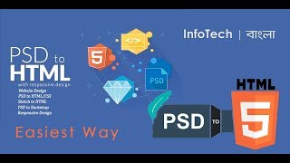 PSD To HTML Convert Bangla Tutorial  Easiest Way  Infotechbd [upl. by Calida]