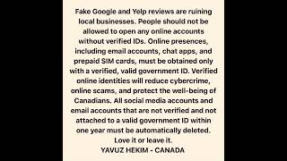 Fake Google and Yelp reviews are ruining local businesses online accounts should require valid IDs [upl. by Aisatsan]