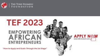 TEF 2023  STEPBYSTEP APPLICATION GUIDE  TONY ELUMELU FOUNDATION 5000 Grant [upl. by Noicpesnoc315]