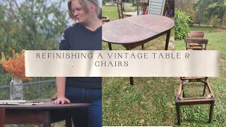 Refinishing a vintage table and chairs [upl. by Hanikas]