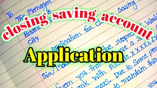 closing bank account letter application for closing saving account  closing account [upl. by Irehj]