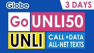 How to Register Globe GoUNLI50  3 Days Promo Validity [upl. by Idnahr]