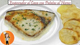 Emperador al Cava con Patatas al Horno  Receta de Cocina en Familia [upl. by Idrahs]