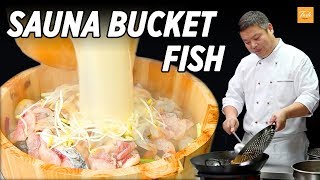 Never Seen Before  Steamed Fish in Sauna Bucket l 木桶桑拿鱼 [upl. by Yi]