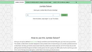 Jumble Solver  Solve your Jumble Word Puzzle instantly [upl. by Eillil25]