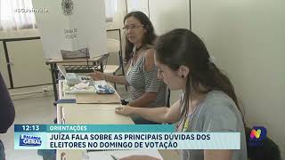 Orientação aos eleitores Juíza fala ao vivo o que pode ou não pode no domingo de eleição [upl. by Tillio533]