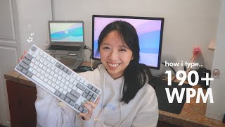 how i type REALLY fast 190 WPM [upl. by Tterb]