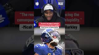 Micah Parsons on Saquon Barkley micahparsons nfl podcast saquonbarkley eagles giants [upl. by Orfinger55]