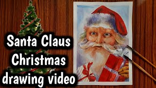 Santa Claus Christmas drawing video  Art by Subham Maity  santaclaus christmas [upl. by Yoo565]