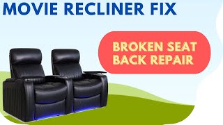 Movie Recliner Broken Seat Back Repair DIY fix for the broken tabs on your recliner seat back [upl. by Jere]