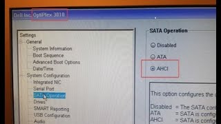 Dell Bios Sata Operation ATA AHCI RAID Option Setting Karna Sikhen [upl. by Tnert]