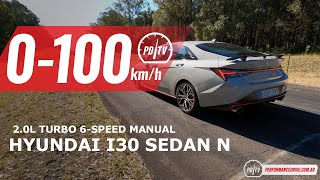 2022 Hyundai i30 Sedan N manual 0100kmh amp engine sound [upl. by Nottarts325]