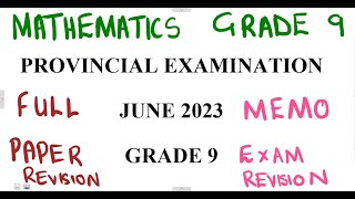 Mathematics Grade 9 JUNE 2023 Memo mathszoneafricanmotives [upl. by Hanavas]